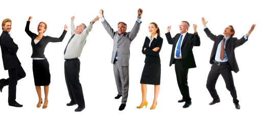 A group of very happy people